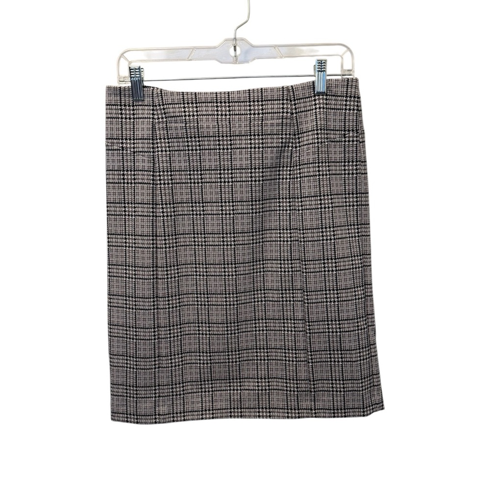 Michael Kors Black and White Checkered Pencil Skirt